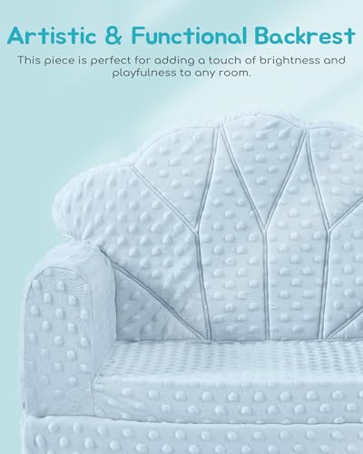 50% Off ATTABABY Kids 2-in-1 Soft Bubble Dot Minky Couch
