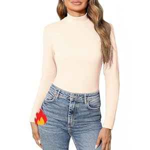 Thermal Tops Womens Long Sleeve T Shirts Ladies Turtle Neck Base Layer Underwear Soft Winter Warm Undershirt Plain Basic Pullover