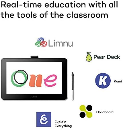 Wacom One Creative Pen Display with free software (for sketching, drawing on screen, 13.3 inch full HD display (1920 x 1080), pen precision) - ideal for home office & e-learning