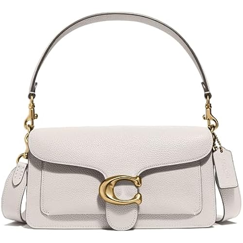 COACH Polished Pebble Leather Tabby Shoulder Bag 26, Chalk, One Size