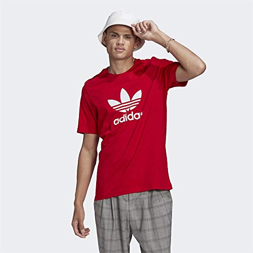 Adidas GN3468 Trefoil T-Shirt T-Shirt Mens Scarlet/White S