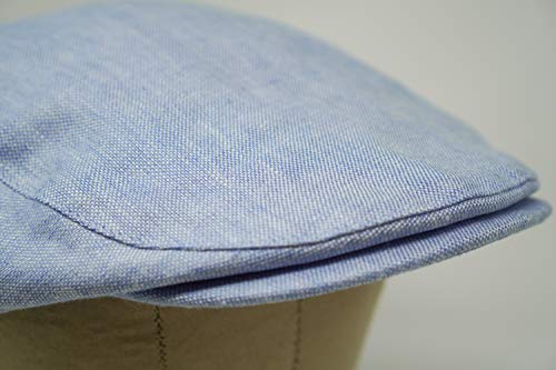 The Sammy – Irish Linen Flat Cap - Summer Blues - 58Cm #TOP7