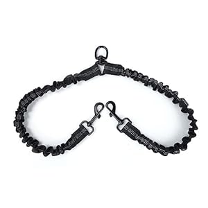 Dongker Doppelleine für 2 Hunde Stoßdämpfend