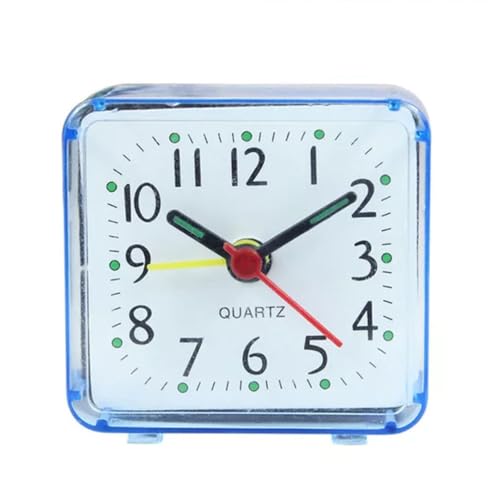 Despertadores compactos azuis – Design elegante de 6 x 3 x 5,8 cm com ponteiros de plástico, armação ABS e lente de alta transparência