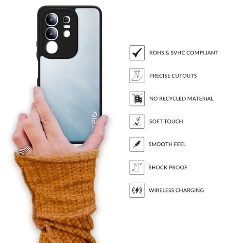 Image of SPRIG Compatible with vivo T4X TPU Matte Back Cover Drop Tested Shock Proof Mobile Case for Men, Women, Boys and Girls with Camera Protection (Black Transparent)