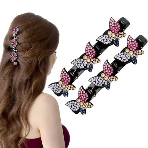 Sparkling Crystal Stone Braided Hair Clips, New Braided Hair Clips
