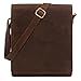 Produktbild LEABAGS Leder Umhängetasche Herren & Damen I Messenger Bag mit Schultergurt I Schultertasche I Arbeitstasche I Tragetasche I Handtasche I Echtleder Tasche I Nature Dunkelbraun