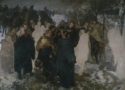 Cuadro en lienzo de Adolph Menzel: Batalla de Leuthen, pintura histórica de 60x90cm