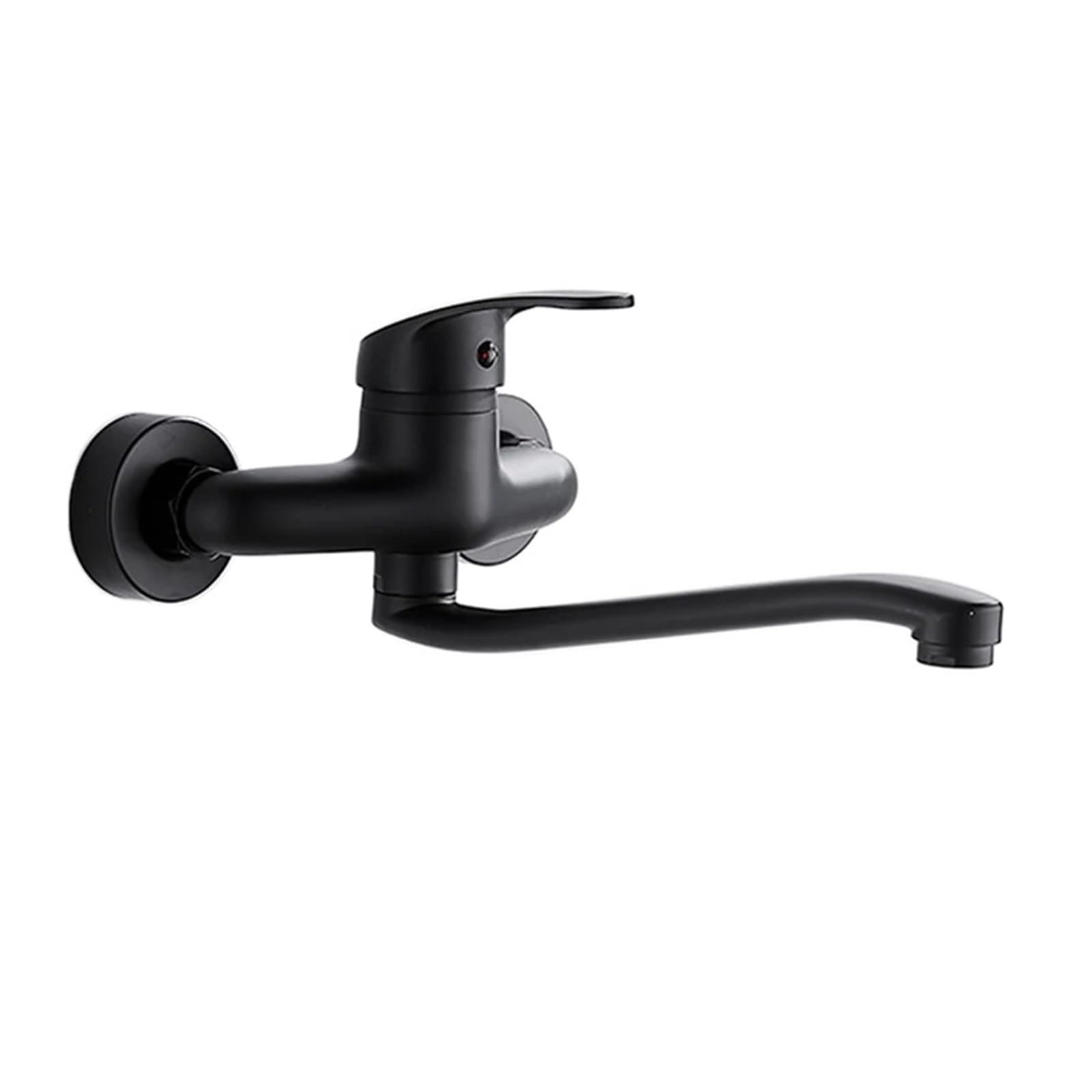 Grifo de cocina de pared de doble orificio latón cromado negro YT6033