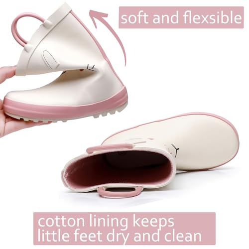 WTW Toddler and Kids Rain Boots with Easy-On Handles, Unisex-Child Waterproof Rubber Rain Boots in Fun Patterns for Girls and Boys (Toddler/Little Kid/Big Kid)4