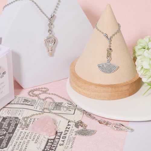 Image of GLOBLELAND 4PCS Platinum Ceiling Fan Pull Chain Ceiling Fan Danglers with Decorative Fan and Bulb Beaded Ball Chain Extenders for Home Decoration