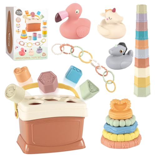 Image of Cosaway Educational Baby Toys Set Montessori Toys for Babies 6-12 Months Sensory Blocks Stacking Cups Learning Toys for Baby Gifts 1 2 3 Years Old