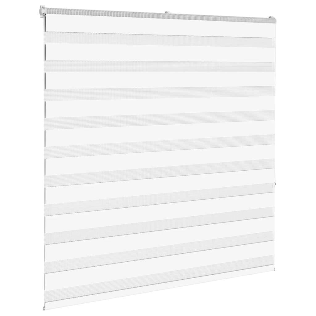 Store zèbre Blanc Enrouleur 145x150 cm Largeur Tissu 140,9 cm Polyester avec Rail Aluminium, Montage sans perçage ou vissé, Protection lumière, intimité