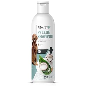 ReaVET Dog Shampoo with Coconut Oil 250 ml – Coconut Care Shampoo for Dogs, Vital Skin, Fur Shine, Combability, Shampoo Dog, Natural Ingredients