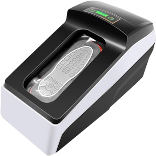 Automatyczny dozownik ochraniaczy na buty, wyświetlacz LCD, pojemność 1000 sztuk, antypoślizgowa folia do butów do użytku wewnątrz pomieszczeń (White)