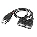 Onvian USB Splitter Cable Male to 2 Female Adapter USB A Cord 2 Port Hub for Data Charging Syncing (Only one Port for Data)