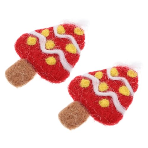 Barrettes sapin de Noël en feutre de laine rouge pour coiffure et couronnes