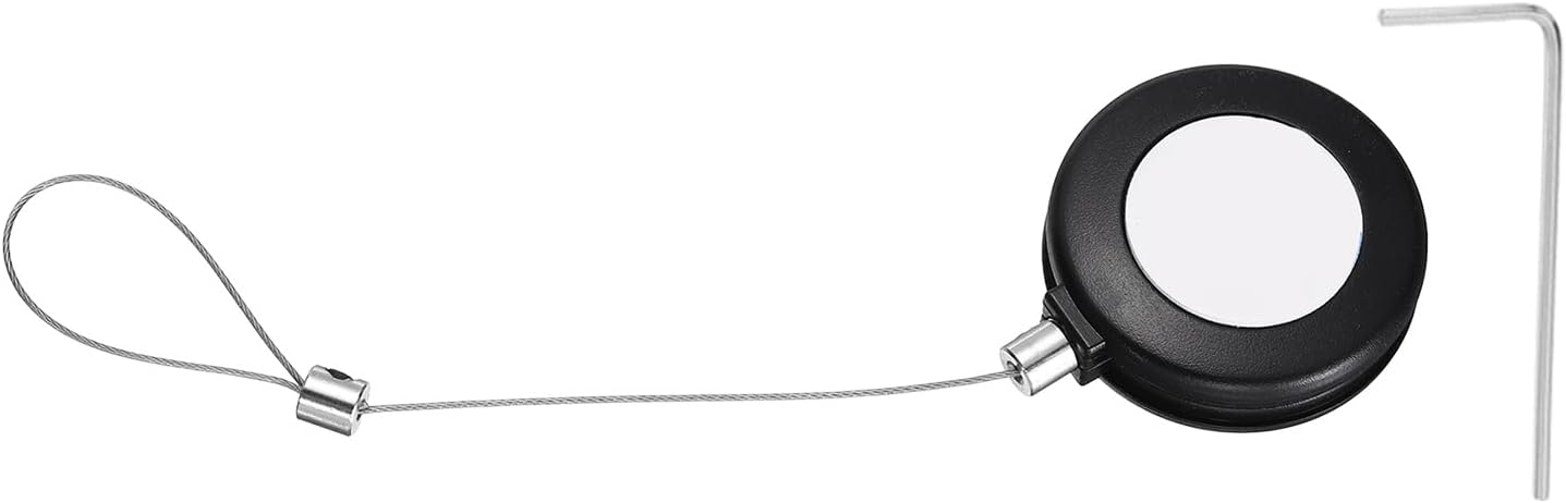 PATIKIL Retractable Remote Control Cable Tether (3ft /0.9M, Black)(1 Set) Round Remote Control Security Lanyard Lock Adjustable Locking Leash with Rope Locks, Suit for - TVs/Tablets