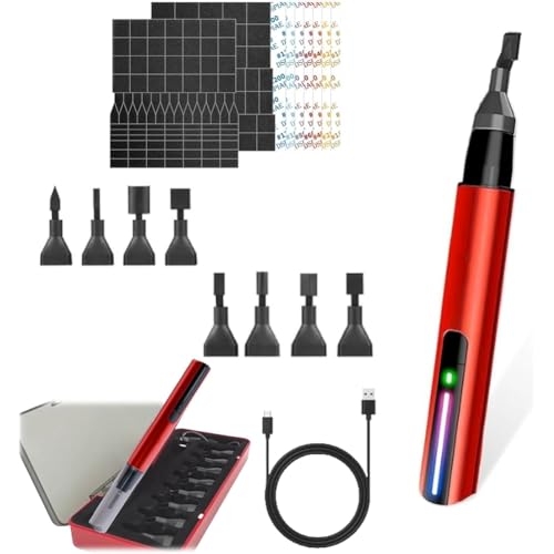 Buhdjfnke Mini Lijadora Reciprocante Eléctrica, Carga USB, 3 Velocidades Ajustables y 8 Cabezales de Lijado, Herramienta de Precisión para Manualidades.