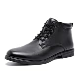 AMAPO Men Oxford Derby Boots,Comfort Casual Dress Boot for Men,Lace-Up Side Zipper(AM24G135-BLK-40)