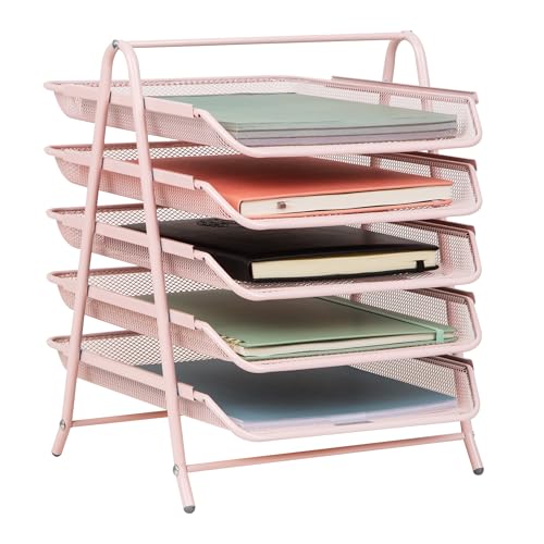 Mind Reader 5-Tier Paper Tray Organizer, Vertical Desktop File Storage