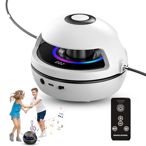 Elektronische Springseil, Bluetooth Springseilmaschine für Kinder, Intelligente Springseilmaschine mit Fernbedienung, LED-Bildschirm,1-10 Geschwindigkeitsstufen,Bluetooth Musik, Farblicht (Weiß)