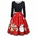 Price comparison product image Overdose Women Christmas Dress Long Sleeve Printed Party Dress Black