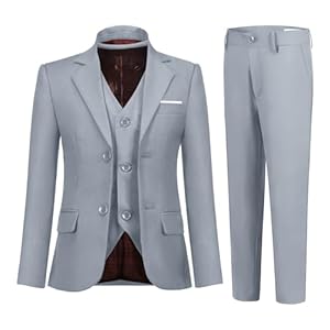 Boys Suits 3 Piece Slim Fit Suit Set Dresswear Ring Bearer Outfit for Boy