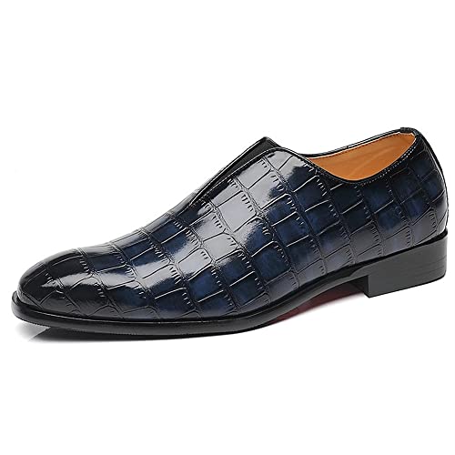 Zapatos de vestir para hombres con diseño slip on y textura de relieve a cuadros