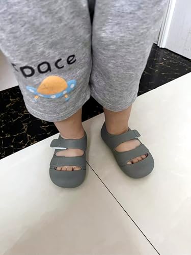 Image of HsdsBebe Little Kids Beach Sandals Toddler Boys Girls Jelly Sandals Closed-Toe With Anti-Slip Rubber Sole Children Summer Outdoor Water Shoes