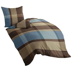 Bierbaum Bettwäsche 4942, Fein-Biber, Made in Germany, mokka 09, 135×200 + 80×80 cm