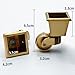 360 Degree Brass Caster with Silent Bearing, Heavy Duty Furniture Wheels for Sofa Tables - Brushed Brass Metal Casters, Whisper Quiet Furniture Rollers, 3-Pack(T4920)