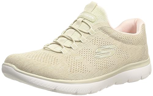 Skechers Women's Summits Fun Flare Sneaker, Taupe/Pink=TPPK, 5 Wide