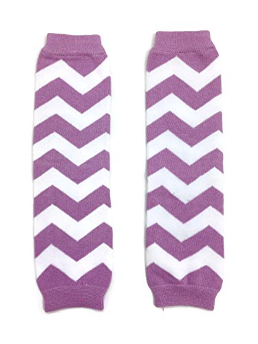 Rush Dance Chevron Zig Zag Baby/Toddler Leg Warmers (One Size, Lavender & White)