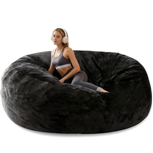 Giant Beanbag Chair 6FT Bean Bag Chairs for Adults with Filler Reading Chair Cloud Boneless Couches for Living Room Furniture Memory Foam Lazy Sofa