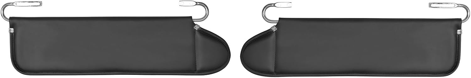 Hooke Road Sun Visor Driver & Passenger Side Kit for 1972-1995 Jeep CJ-5 CJ-6 CJ-7 CJ-8 Wrangler YJ, Left & Right Replacement Sunvisors Adjustable Rotation with Built-in Mirrors - Pack of 2