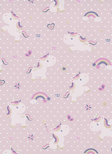 Erismann Pink Unicorn Hearts Stars Wallpaper 13622-10