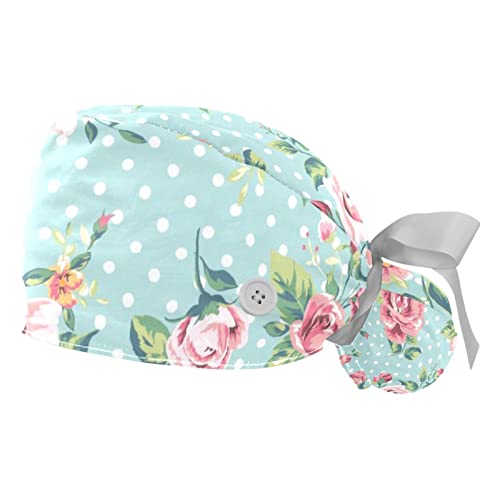 Chapeaux de travail ajustables JDEZ confort anti-transpiration style vintage floral