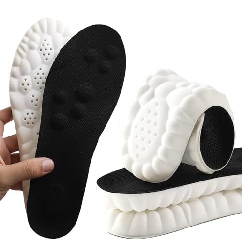 Memory Foam Insoles with Arch Support - Comfortable Shoe Inserts for Women and Men - Breathable and Shock Absorbing - Ideal for Trainers Sports Shoes Work Boots - Size 7/7.5UK (Black)