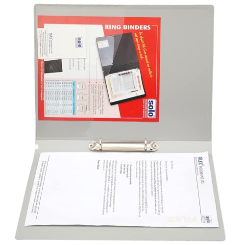 Image of Solo 2-D A4 Ring Binder File Folder - Pack of 2| Office Document Organizer with Inside Pocket, Presentation Display Plastic File for Certificates, Portfolio, Papers & Projects