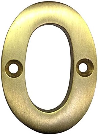 Adonai Hardware 2" Broad Brass Numeral (0)-Satin Brass
