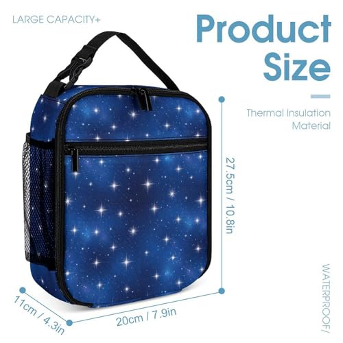 Backpack with Lunch Box & Cosmetic Bag Set Starry Sky Bookbag Daypack Set Backpack with Lunch Bag Storage Bags4