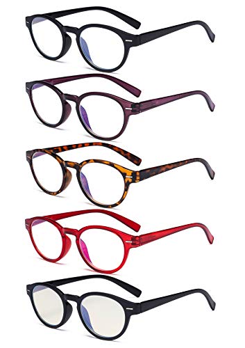 Image of Eyekepper Reading Glasses, Vintage Readers for Women Men, 5 Packs | Mens Ladies Reader Eyeglasses, All-Day Comfort Spring Hinges, Fashion Womens Cheaters, Scratch Resistant for Work /Crafts