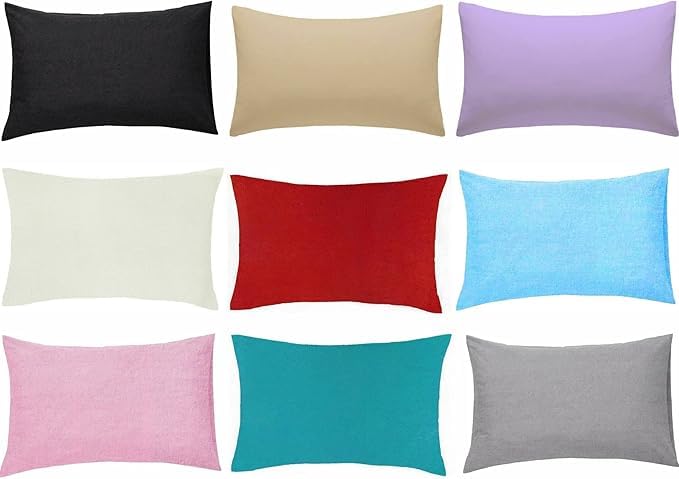 2 Pack Soft Flannelette Pillow Cases (50 x 75 cm) Thermal 100% Brushed Cotton Pillowcases Pair (Cream)