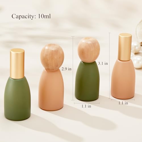 Qeuly 10ml Glass Roller Bottles - 4 Pack Essential Oils Roll-on Bottles with Stainless Steel Roller Balls for Aromatherapy and Perfumes4