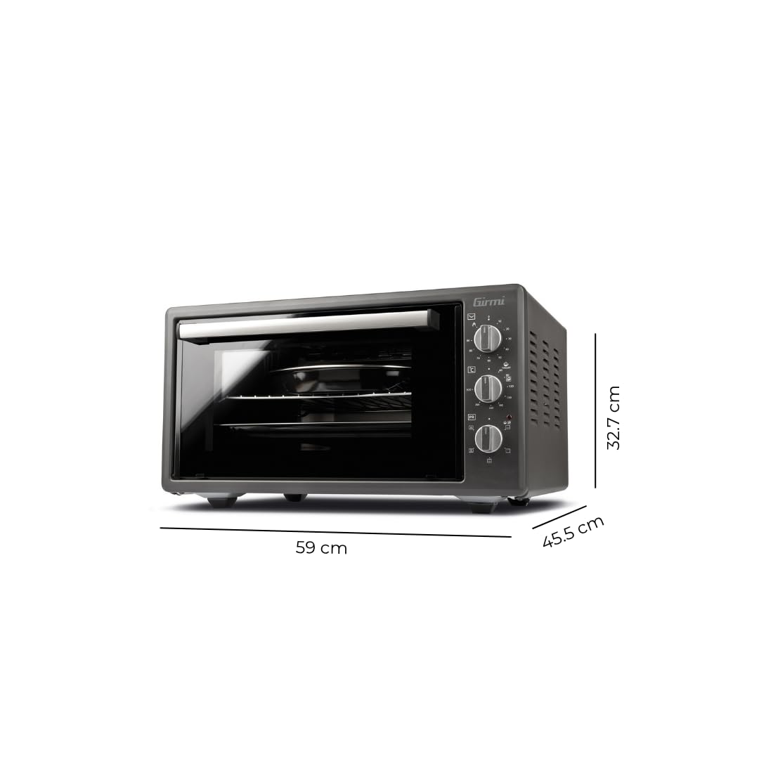 Girmi FE4500 Forno Elettrico Ventilato 1400W 45 Litri Timer 90 min Grigio Antracite