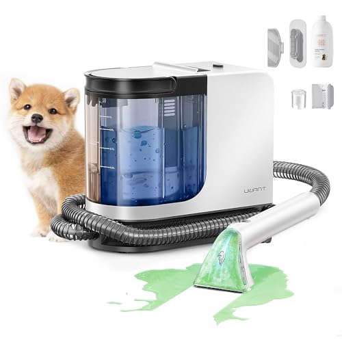 Image of uwant Portable Carpet Cleaner 18Kpa Powerful Suction Carpet Cleaner Machine for Pets, Cars, Furniture with Cleaning Tools& Solution Low Noise Technology Upholstery Cleaner for Home, Rugs, Spot
