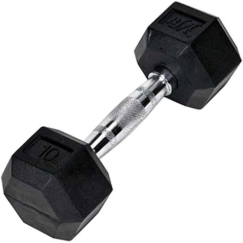 JFIT Rubber Hex Dumbbell, 10 LB, Single Cover