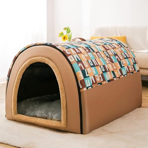 Dearolling ペットハウス ペットベッド ドーム型 猫 犬 小/中/大型犬 ,室内用 洗える 可愛い 猫ハウス 犬ハウス 猫ベッド 犬ベッ冬用 夏用 通年 寒さ対策 おしゃれ 犬小屋 ペトァ ふわふわ クッション付き 暖かい 滑り止め 折りたたみ