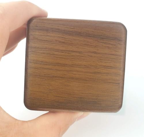 Sinzyo Natural Wooden Music Box with Customizable Photos Wind Up Musical Box Gifts for Christmas,Birthday and Valentine's Day(Simple Walnut, Tone:Blue Danube)